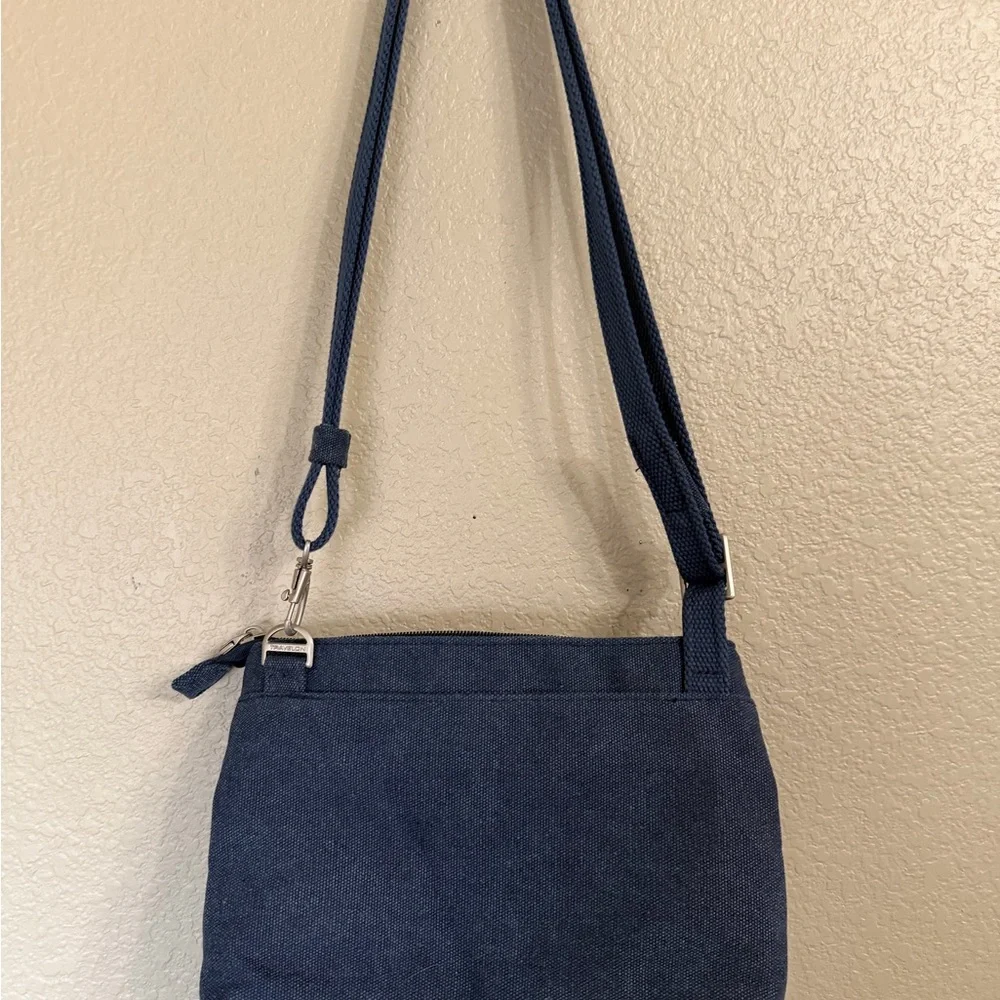 Travelon Navy Crossbody Bag with Front Zipper - Picture 4 of 4